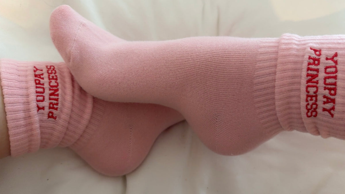 "YouPay Princess" Pink Crew Socks