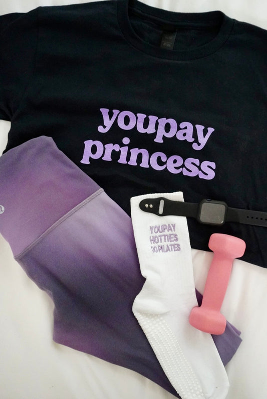 Black + Purple "YouPay Princess" Baby Tee