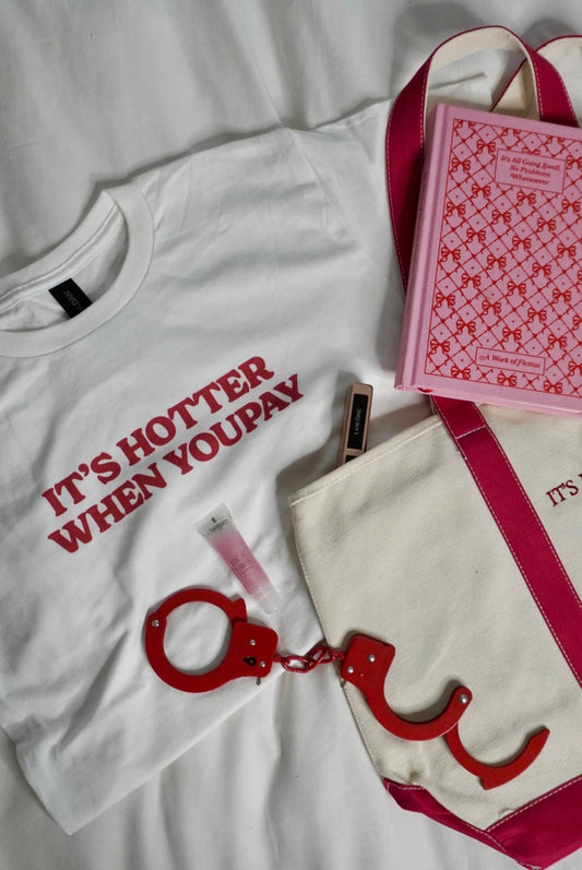 "It's Hotter When YouPay" White + Red Baby Tee