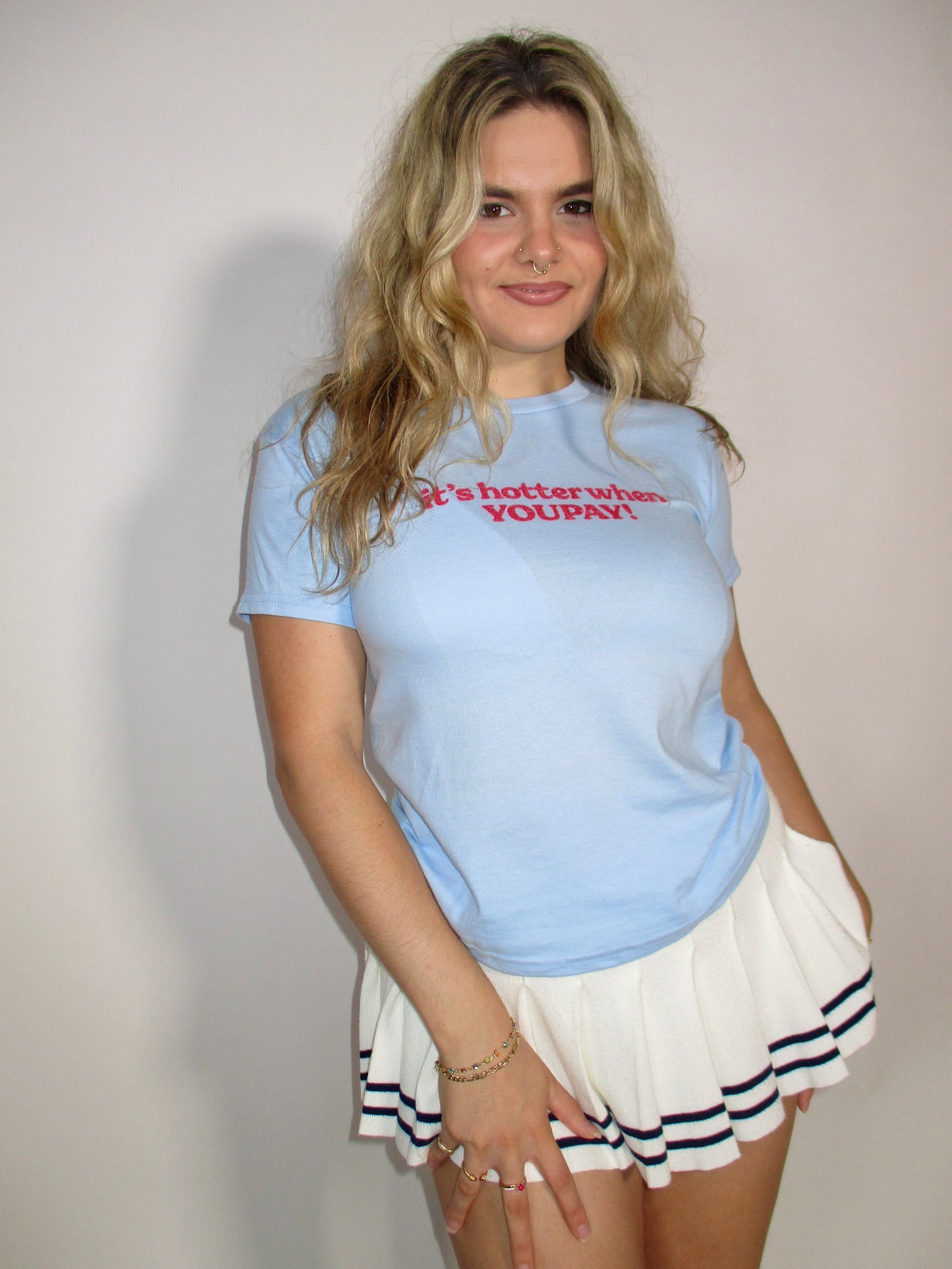 "It's Hotter When YouPay" Light Blue Baby Tee